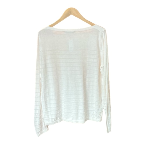 LOFT Cream Striped Sweater - XL - Picture 2 of 7